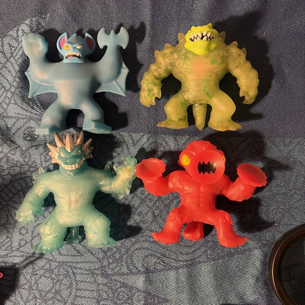 Heroes of Goo Jit Zu Figure Lot of 4 Figures Moose Toys Assorted Stretchy